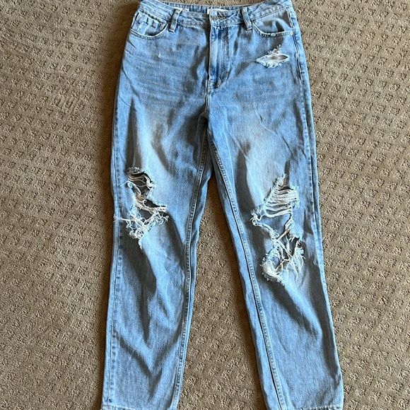 Vigoss Billie 90's High Rise Distressed Straight Leg Jeans 7/28 - Picture 2 of 9